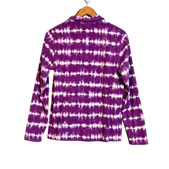 Eddie Bauer purple dye tie 1/4 zip fleece sweater - Picture 5 of 8